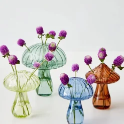 GigiandTom Mushroom Coloured Glass Vase Blue| Vases & Planters