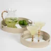 GigiandTom Parapet Mirrored Metal Serving Tray Set of 2 Grey| Kitchen & Dining