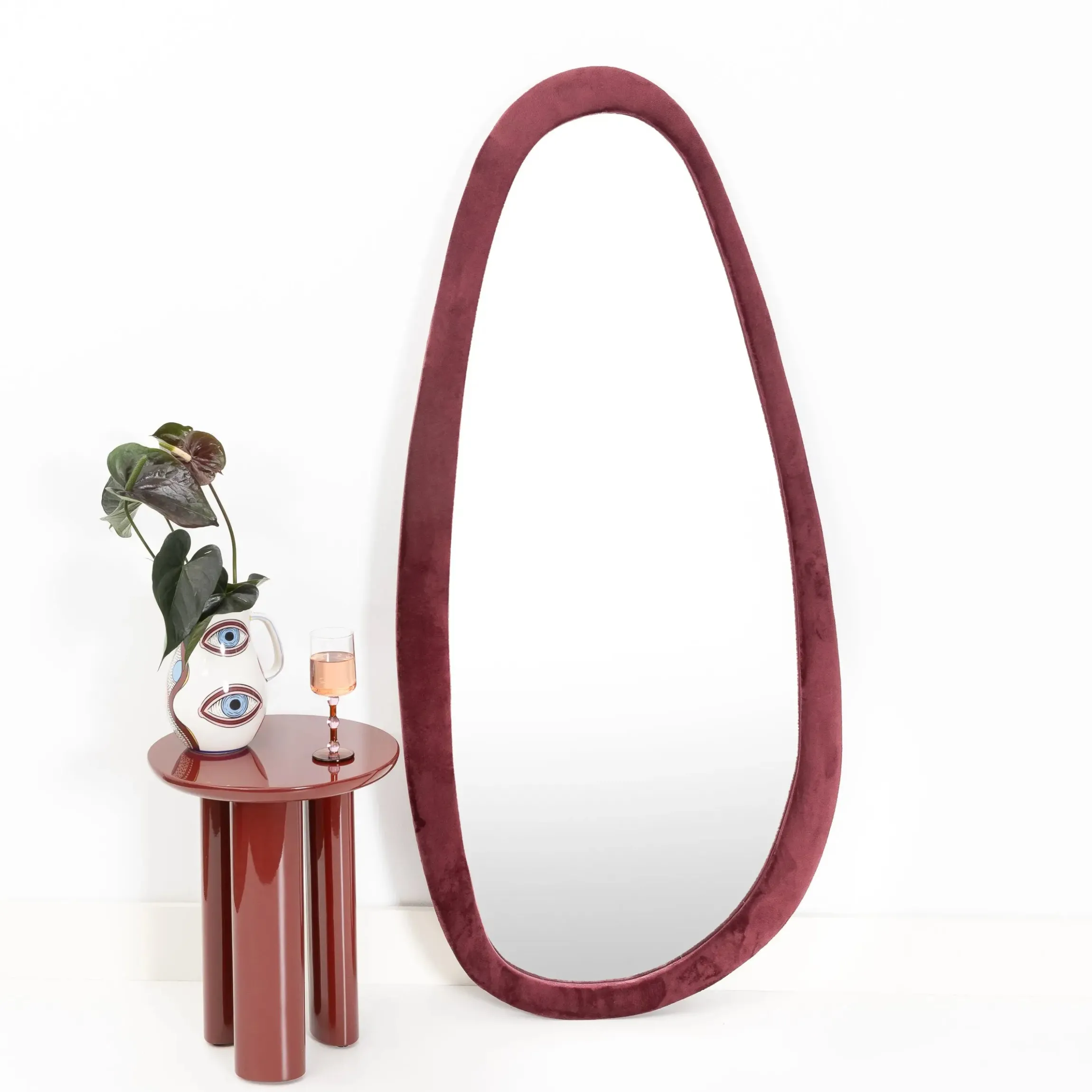 GigiandTom Pebble Velvet Full Length Mirror Oxblood| Furniture, Mirrors & Lighting