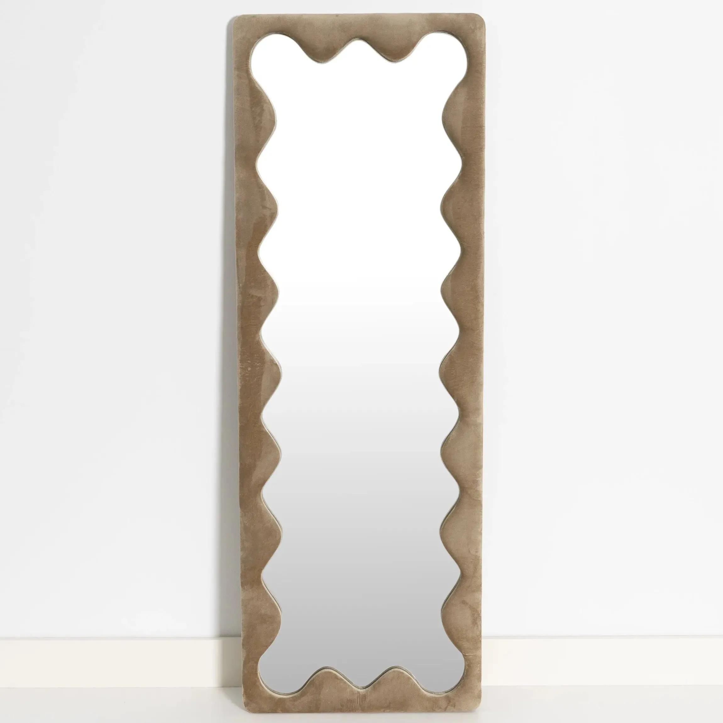 GigiandTom Psychedelia Wavy Velvet Full Length Mirror Green| Furniture, Mirrors & Lighting