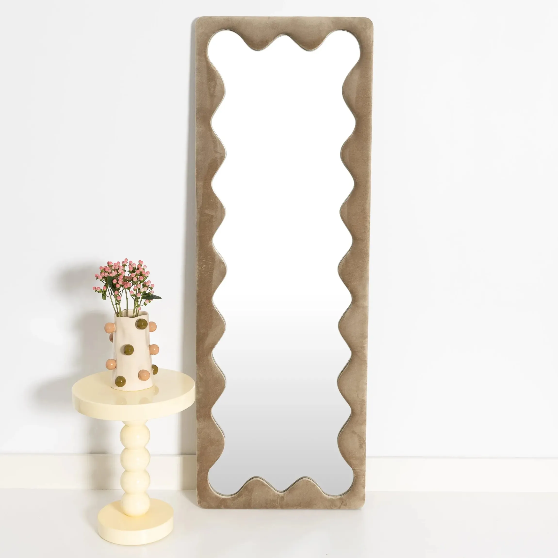 GigiandTom Psychedelia Wavy Velvet Full Length Mirror Green| Furniture, Mirrors & Lighting