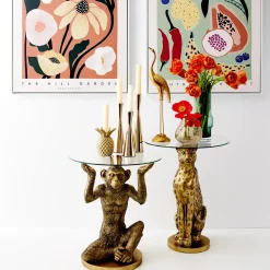 GigiandTom Resin Monkey Side Table Gold| Furniture, Mirrors & Lighting