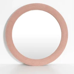 GigiandTom Round Boucle Wall Mirror Dusty Rose| Furniture, Mirrors & Lighting