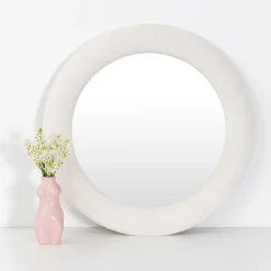 GigiandTom Round Boucle Wall Mirror White| Furniture, Mirrors & Lighting