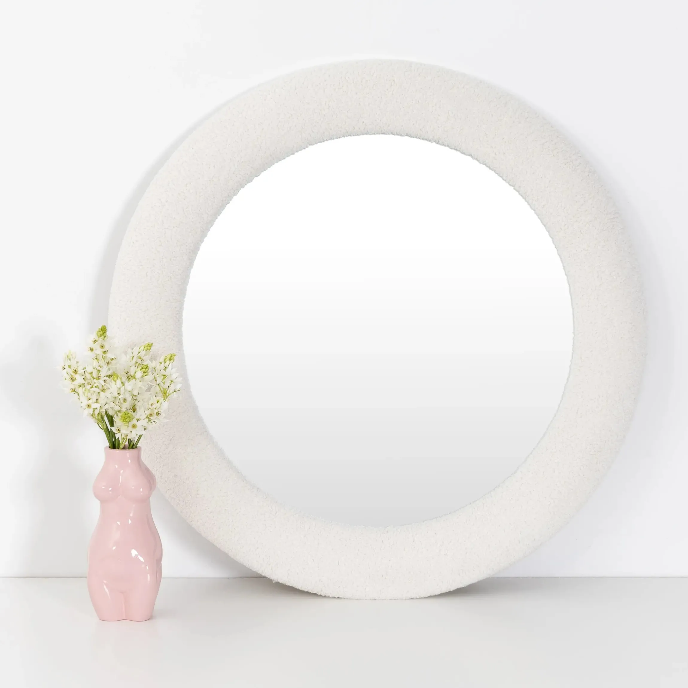 GigiandTom Round Boucle Wall Mirror White| Furniture, Mirrors & Lighting