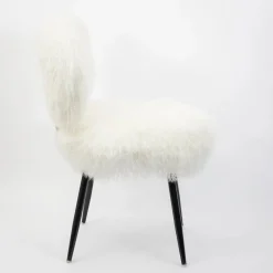 GigiandTom Shag Mohair Accent Chair Off White| Furniture, Mirrors & Lighting