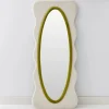 GigiandTom Squiggle Wavy Velvet Mirror Cream/Green| Furniture, Mirrors & Lighting
